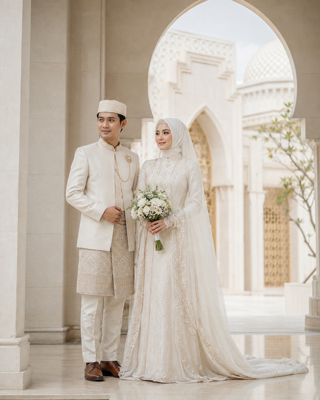 Contoh desain undangan digital Islamic Luxe